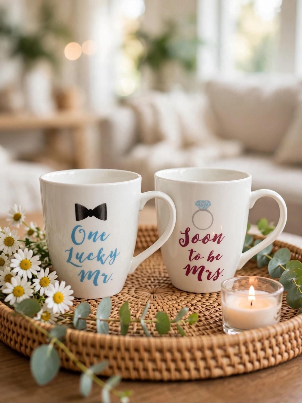 Pfaltzgraff Lucky Mr. & Mrs Mugs - Set of 2